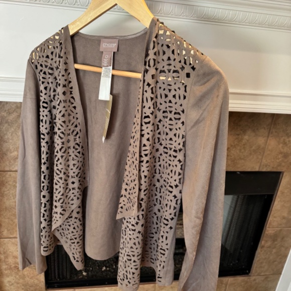 Chico’s Classic Draped Open Front Lightweight Blazer - Picture 2 of 9